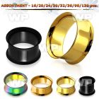 4b2k09 ion plated surgical steel double flared flesh tunnels ear lobe piercing