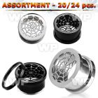 4b2k0l of ion plated 316l steel screw fit flesh tunnel spider ear lobe piercing