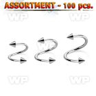4b2kkp7 surgical steel spiral 1 2mm 3mm cones eyebrow piercing