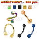 4b2kp9 assorted ion plated 316l steel body jewelry dices 16g belly piercing