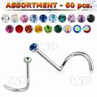 4b2kpy surgical steel nose screw spirals 0 8mm round crystal nose piercing