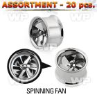 4b2ksk of double flared steel flesh tunnelsinner fan blade the ear lobe piercing