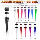 4b2ktt of fake acrylic tapers surgical steel bar o ring belly piercing