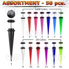 4b2ktt of fake acrylic tapers surgical steel bar o ring belly piercing