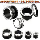 4b2sps black ion plated steel flesh tunnel ferido glued multi ear lobe piercing