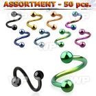 4b2spz of ion plated surgical steel spirals 1 2mm 3mm ball eyebrow piercing