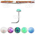 4b2syy silver 925 l shaped nose studs 2mm round dome shaped synt nose piercing