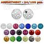 4b2zes 4mm multi crystal balls 1 2mm threading clear epoxy cov belly piercing