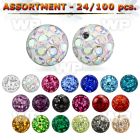 4b2zet 6mm multi crystal ball s1 6mm threading clear epoxy cov belly piercing