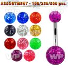 4b2zlp steel belly bananas 1 6mm 5 8mm glitter balls length belly piercing