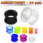 4b2zps 24 pcs of semi translucent acrylic double flared flesh ear lobe piercing