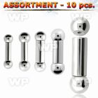 4b2ztt 10 pcs of 316l steel big gauge tongue bar internal thr tongue piercing
