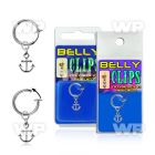 4b6myzk fake belly clip dangling plain anchor design belly piercing