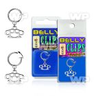 4b6mzly fake belly clip dangling brass knuckle design belly piercing