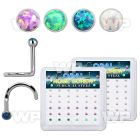 4f35mz display w 24 pcs of 316l steel clip on nose rings w 1 5m nose piercing