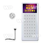 4f3epk box w surgical steel nose screw spirals 0 8mm 2mm round nose piercing