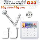 4fhube titanium l shaped nose pins clear bezel setting 16pcs
