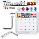 4fhubk titanium l shaped nosepins colors bezel setting 16pcs