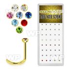 4fu3k4 box w gold ion plated surgical steel nose screw spirals nose piercing