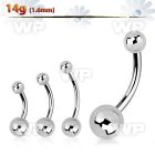 4u40y implant grade steel navel bananabell 14g steel balls