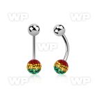 4udaya steel belly ring 5mm upper steel ball 6mm multi crystal belly piercing