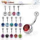 4ue6b steel belly ring giant 10mm press fit jewel ball an upp belly piercing