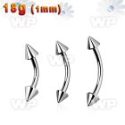 4uet6uz 316l steel micro banana 1mm 3mm cones eyebrow piercing
