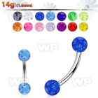 4uirs steel navel bananabell acrylic glitter balls 5mm