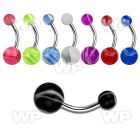 4uj4 steel belly ring 5 8 mm acrylic marble balls length 10m belly piercing