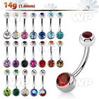 4uk63 steel belly ring 6mm 5mm press fit jewel ball belly piercing