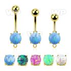 4ura15x gold finish implantgrade steel navel bananabell opal