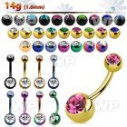 4urk6i ion plated steel belly ring press fit jewel balls length belly piercing
