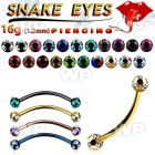 4uw26b ion plated surgical steel snake eye piercing banana 1 2m eyebrow piercing