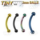 4uwr4k ion plated 316l steel micro banana 1mm 2mm ball eyebrow piercing