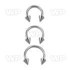 646u surgical steel cbr horseshoe 1 6mm 5mm cones belly piercing