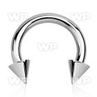 64a6uep surgical steel cbr horseshoe 2 5mm internally threaded belly piercing