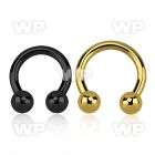 64art black ion plated surgical steel cbr horseshoe 3mm intern belly piercing