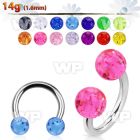64irs steel horseshoe circular bar acrylic glitter balls 5mm