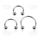 64kp4 surgical steel cbr horseshoe 0 8mm 3mm ball ear lobe piercing