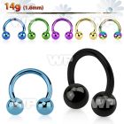 64r4 ion plated surgical steel cbr horseshoe 1 6mm 5mm ball belly piercing