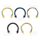 64r6u3 ion plated surgical steel cbr horseshoe 1 6mm 3mm cones ear lobe piercing