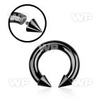 64r6uk black ion plated surgical steel cbr horseshoe 6mm intern belly piercing