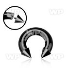 64r6up black ion plated surgical steel cbr horseshoe 8mm intern belly piercing