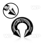 64r6upp black ion plated surgical steel cbr horseshoe 10mm inter belly piercing
