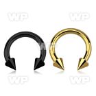 64r6ut black ion plated surgical steel cbr horseshoe 3mm intern belly piercing