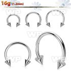64w6u surgical steel cbr horseshoe 1 2mm 3mm cones belly piercing