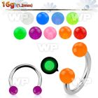 64wib4 surgical steel cbr horseshoe 1 2mm 3mm acrylic glow in belly piercing