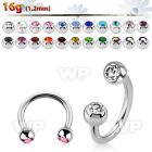 64wk6 surgical steel cbr horseshoe 1 2mm 3mm jewel ball belly piercing