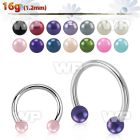 64wma surgical steel cbr horseshoe 1 2mm 3mm faux pear ball belly piercing