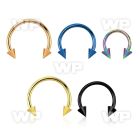 64wr6uet ion plated surgical steel cbr horseshoe 1mm 3mm cones eyebrow piercing